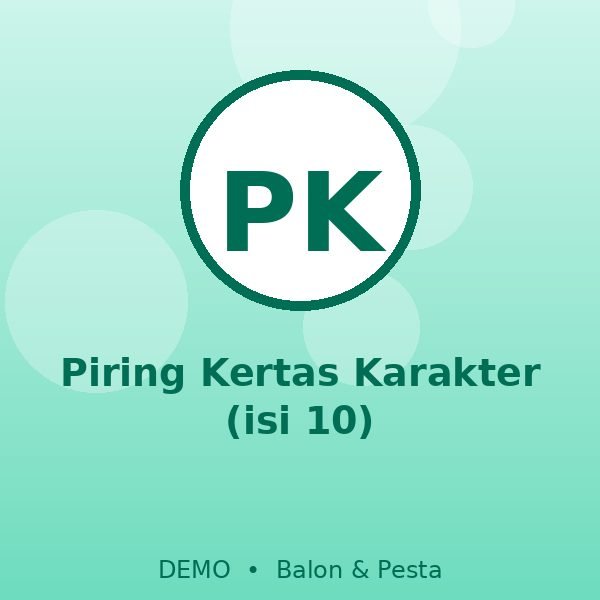 Piring Kertas Karakter (isi 10)